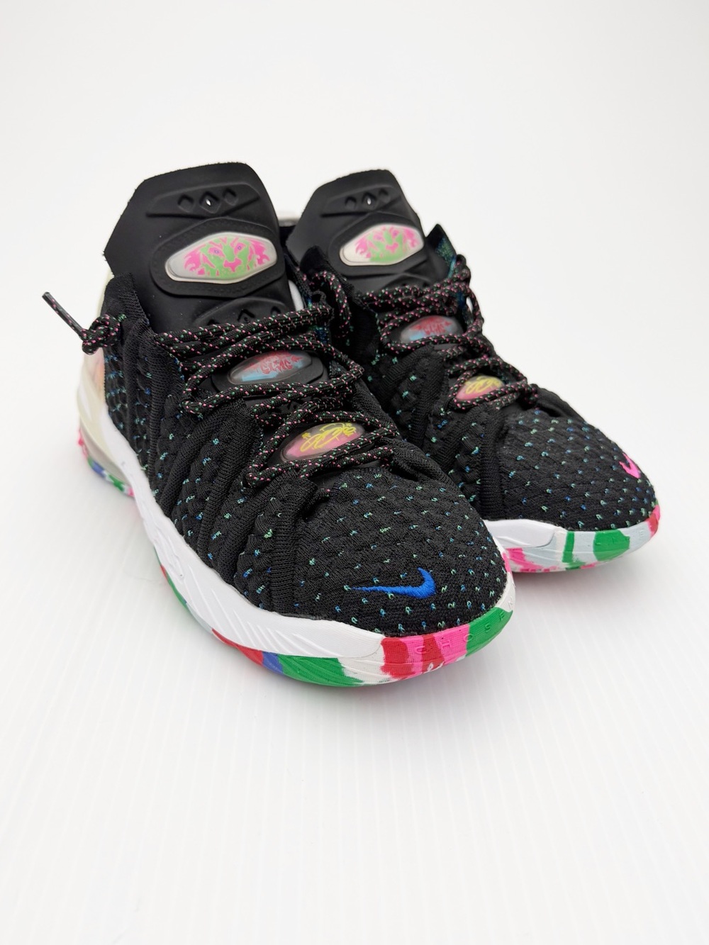 Nike LeBron 18 Low James Gang Multicolor Black Youth Sneakers Shoes